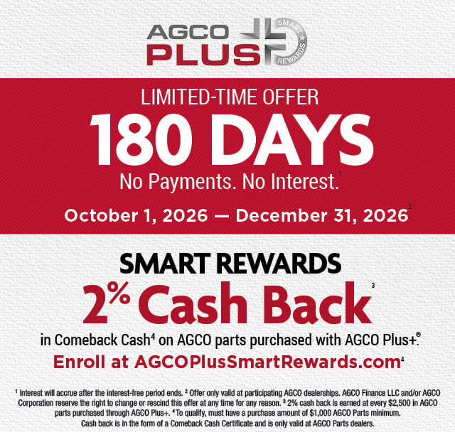 AGCO 180 days no payments no interest